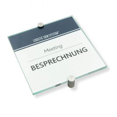 Türschild VITRUM K , Glasschild, Büroschild, Doppelglasschild